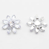 Round Flowers Flat Zircon Applique Clothing Hats Bags Diy 2Pcs