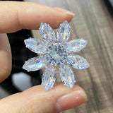 Round Flowers Flat Zircon Applique Clothing Hats Bags Diy 2Pcs