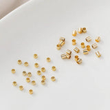 200pcs 2mm 18K Brass Crimp Tube Beads DIY Jewelry Making Findings Supplies