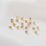 200pcs 2mm 18K Brass Crimp Tube Beads DIY Jewelry Making Findings Supplies