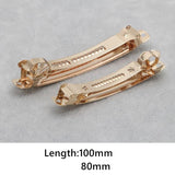 10pcs French Barrette Spring Hair Clips Rhodium Bow Hairpin Supplies