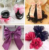 10pcs French Barrette Spring Hair Clips Rhodium Bow Hairpin Supplies
