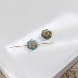 Czech Glass Plum Flower Beads DIY Jewelry 2pcs