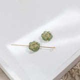 Czech Glass Plum Flower Beads DIY Jewelry 2pcs