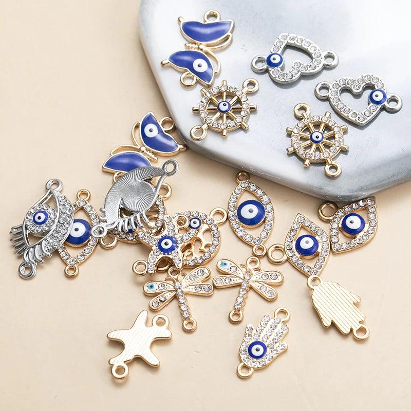 20pcs Butterfly Eye Rhinestone Charms Pendant for DIY Bracelet Necklace Jewelry