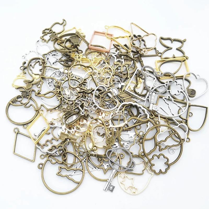 30pcs Cat Animal Frame Charms Resin Mold