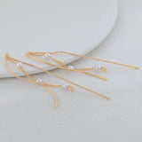 120MM 14K Plated Brass Chains Stud Earrings High DIY Jewelry Findings