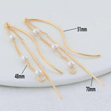 120MM 14K Plated Brass Chains Stud Earrings High DIY Jewelry Findings
