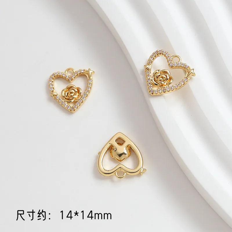 4pcs Copper Plated Zirconium Love Cloud Pendant DIY Jewelry