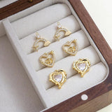 4pcs Copper Plated Zirconium Love Cloud Pendant DIY Jewelry