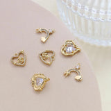 4pcs Copper Plated Zirconium Love Cloud Pendant DIY Jewelry