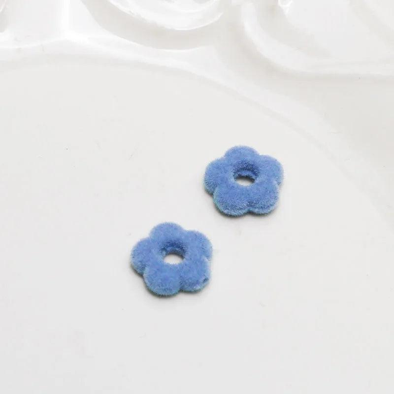 10pcs Vintage Flower Perforated Velvet Earrings Female Pendant