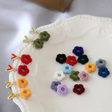10pcs Vintage Flower Perforated Velvet Earrings Female Pendant