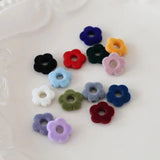 10pcs Vintage Flower Perforated Velvet Earrings Female Pendant