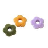 10pcs Vintage Flower Perforated Velvet Earrings Female Pendant