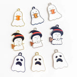 Halloween Ghost Eardrop Pendant Charms Necklace Jewelry Making 10pcs