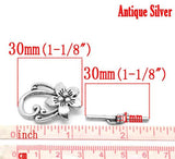 Flower Antique Silver Toggle Clasps for DIY Bracelets Necklace