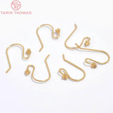 6PCS 23x13.5MM 24K Champagne Plated Brass Earrings Hooks