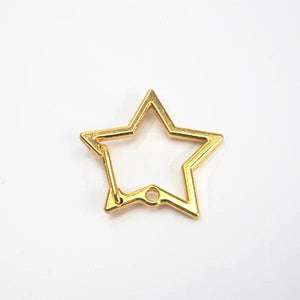 10pcs Heart Star Lobster Clasp Keychain Split Ring DIY 28-30mm