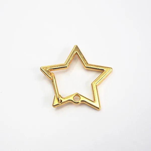 10pcs Heart Star Lobster Clasp Keychain Split Ring DIY 28-30mm