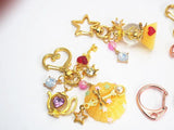 10pcs Heart Star Lobster Clasp Keychain Split Ring DIY 28-30mm