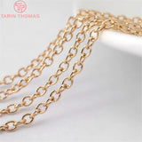 2MM 24K Champagne Plated Copper Chains DIY Jewelry Accessories