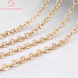 2MM 24K Champagne Plated Copper Chains DIY Jewelry Accessories