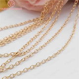 2MM 24K Champagne Plated Copper Chains DIY Jewelry Accessories