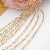 2MM 24K Champagne Plated Copper Chains DIY Jewelry Accessories