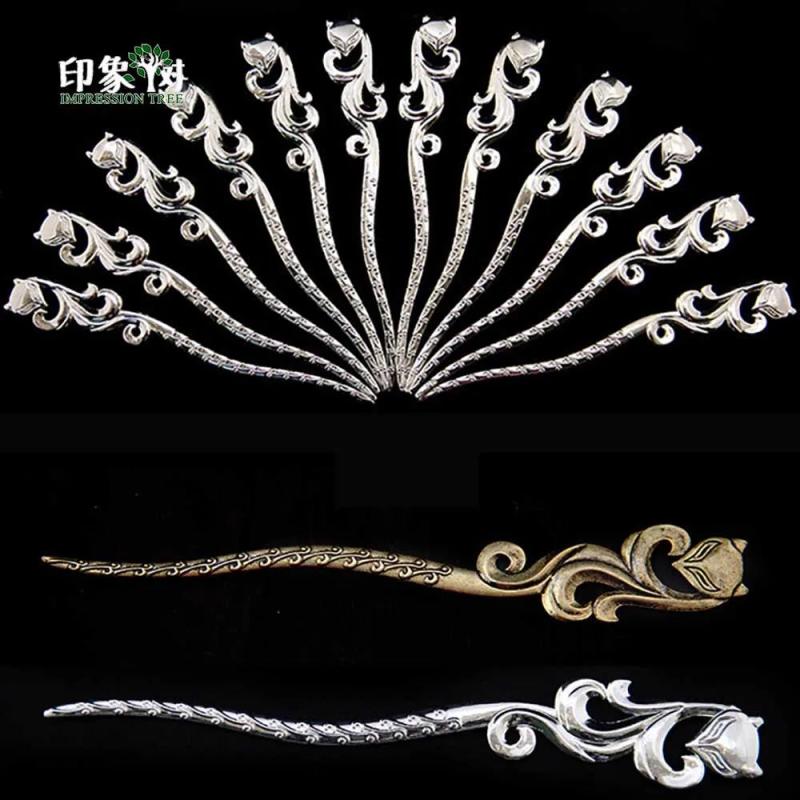 Alloy Hairpin Hair Sticks Long Thin Fox Slender Kanzashi Vintage Hairpin