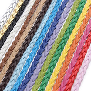 10m 18 Colors 5mm Flat Braided Leather Cord for DIY Jewelry Making