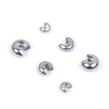 50pcs Stainless Steel End Crimp Bead Cover 3 4 5mm Loose Stopper Spacer Beads
