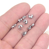 50pcs Stainless Steel End Crimp Bead Cover 3 4 5mm Loose Stopper Spacer Beads