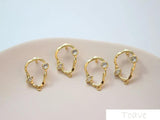 18K Copper-Inlaid Zircon Water Drop Earrings DIY Bracelet Material