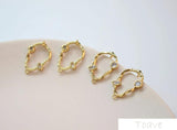 18K Copper-Inlaid Zircon Water Drop Earrings DIY Bracelet Material