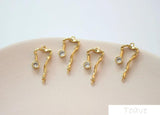 18K Copper-Inlaid Zircon Water Drop Earrings DIY Bracelet Material