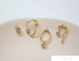 18K Copper-Inlaid Zircon Water Drop Earrings DIY Bracelet Material