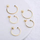 4pcs 18K Brass C-shaped Ear Hook Earring Posts for DIY Jewelry Making