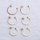 4pcs 18K Brass C-shaped Ear Hook Earring Posts for DIY Jewelry Making