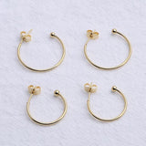 4pcs 18K Brass C-shaped Ear Hook Earring Posts for DIY Jewelry Making