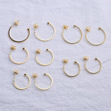 4pcs 18K Brass C-shaped Ear Hook Earring Posts for DIY Jewelry Making