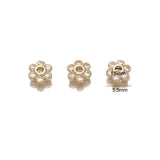 5.5mm 14K Plated Brass Zircon Flower Bead Caps for Jewelry Making