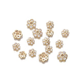 5.5mm 14K Plated Brass Zircon Flower Bead Caps for Jewelry Making