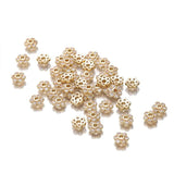 5.5mm 14K Plated Brass Zircon Flower Bead Caps for Jewelry Making