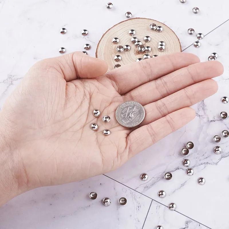 100pcs 4mm 6mm Stainless Steel Bead Caps for Jewelry Making DIY Bracelet
