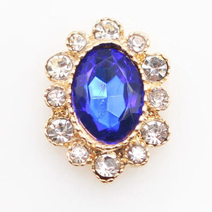 10Pcs Oval Alloy Rhinestone Flat Bottom Applique DIY Jewelry