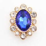 10Pcs Oval Alloy Rhinestone Flat Bottom Applique DIY Jewelry