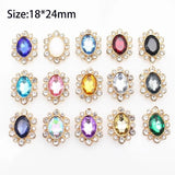 10Pcs Oval Alloy Rhinestone Flat Bottom Applique DIY Jewelry