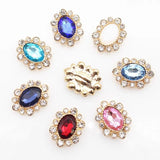 10Pcs Oval Alloy Rhinestone Flat Bottom Applique DIY Jewelry