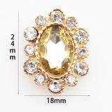 10Pcs Oval Alloy Rhinestone Flat Bottom Applique DIY Jewelry